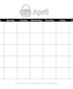 Printable April Calendar