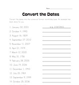 Convert the Dates Worksheet