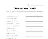 calendar worksheet year 4 Convert the Dates Worksheet