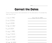 calendar worksheet year 4 Correct the Dates Worksheet