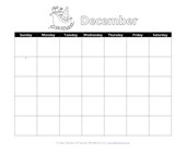 worksheet winter activities Printable December Calendar with Christmas Theme