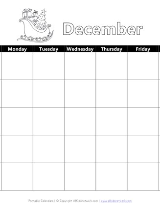 D214 2022 Calendar Printable December Calendar With Christmas Theme | All Kids Network