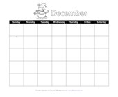 worksheet winter activities Printable December Calendar