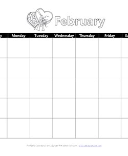 Printable February Calendar