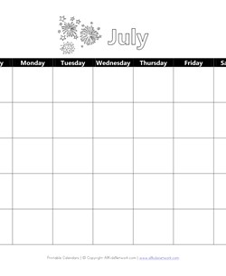 Printable July Calendar