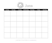 calendar worksheet year 4 Printable June Calendar