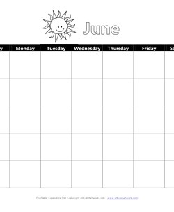 Printable June Calendar