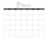 calendar worksheet year 4 Printable March Calendar