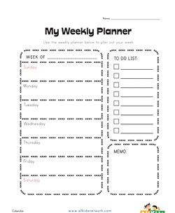 My Weekly Planner