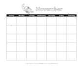 calendar worksheet year 4 Printable November Calendar