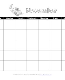 Printable November Calendar