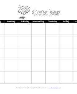 Printable October Calendar