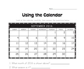 Using a Calendar Worksheet