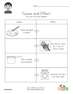 Cause and Effect Drawing Worksheet 1