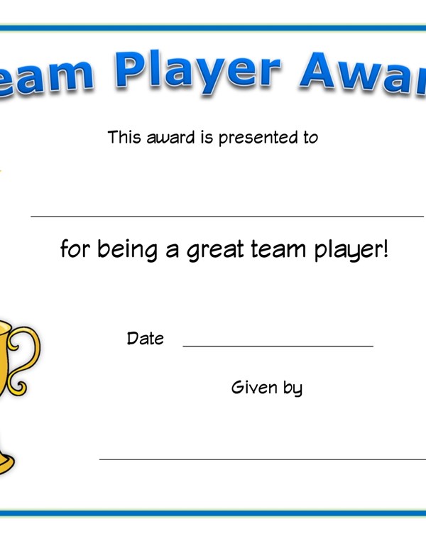 team certificates