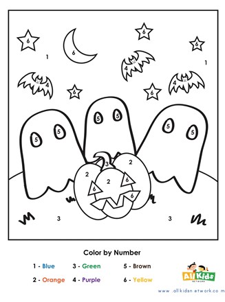 10 Halloween Color by Number Printable Worksheets FREE