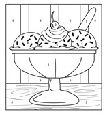 Ice Cream Sundae Color by Number