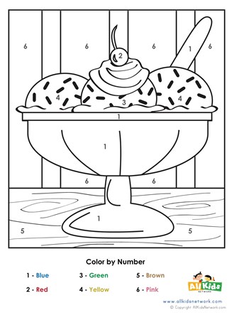 Color By Number Worksheets for Preschool: Ice Cream! - Mamas Learning Corner