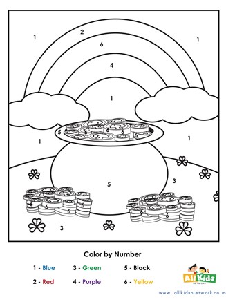 St. Patrick's Day Activities Color By Number Word Worksheets Dab a Dot