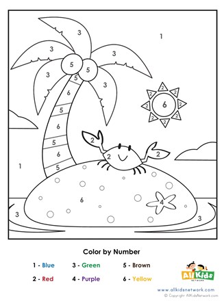 Coloring For Kids By Number : Free Printable Number Coloring Pages For