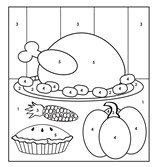 Thanksgiving Color by Number