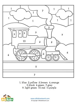 Train Color By Number All Kids Network