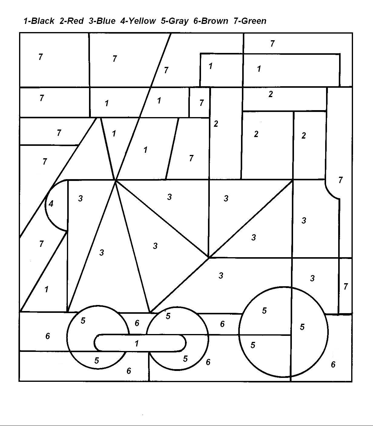 Color By Numbers Page Print your Color By Numbers Train page All