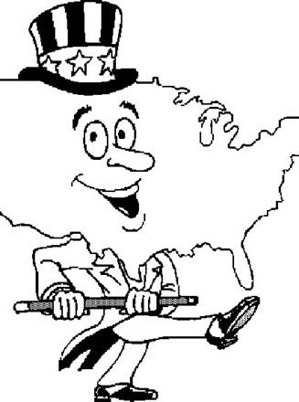 4th of july usa coloring page