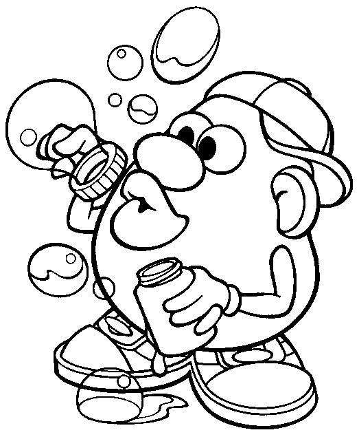 Mr Potatohead Coloring Page - Mr Potato Head Bubbles