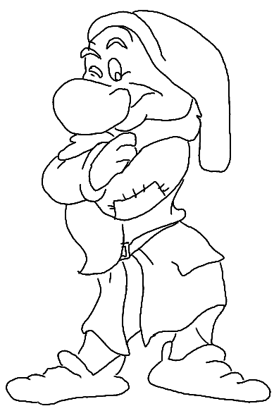 Snow White Coloring Page - grumpy | All Kids Network