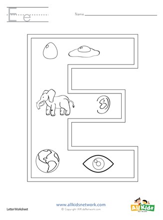 Download Letter E Coloring Page All Kids Network