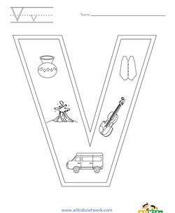 Letter V Coloring Page