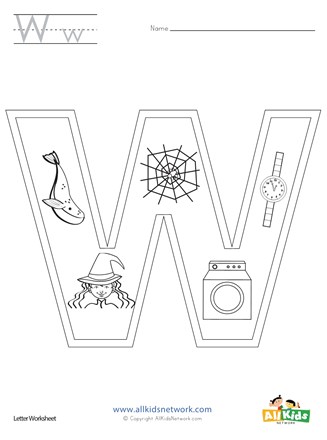 letter w coloring page all kids network