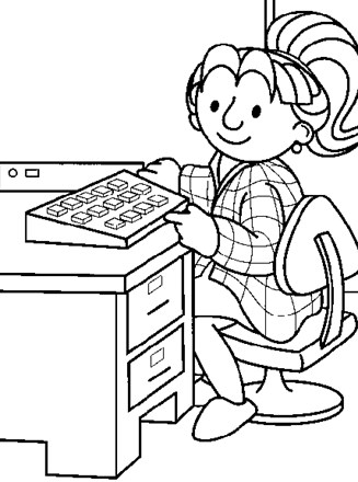 bob builder office coloring page
