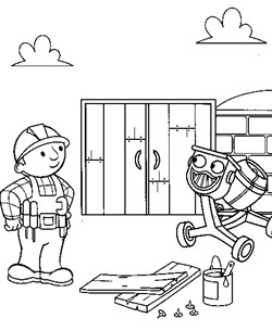 bobbuilder cement coloring page