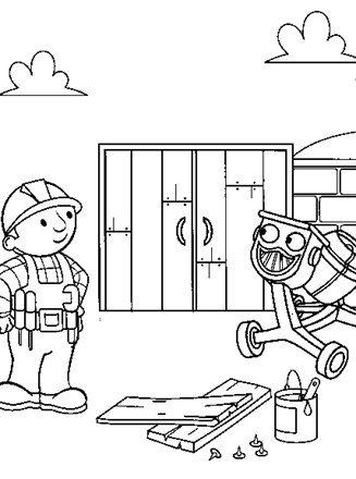 bobbuilder cement coloring page