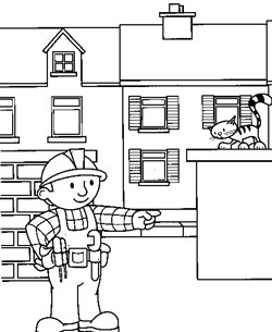 color bob builder coloring page