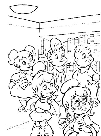 chipmunks coloring page