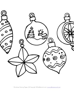 christmas ornaments coloring page