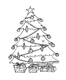 christmas tree coloring page