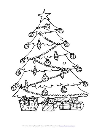 christmas tree coloring page  all kids network