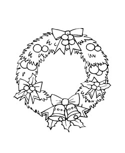 christmas wreath coloring page