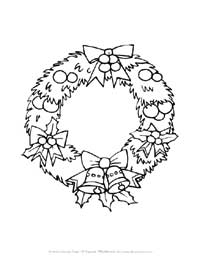christmas wreath coloring page