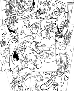 Cow and Chicken Coloring Pages