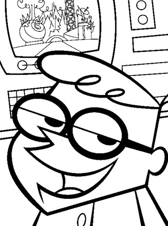 dexter smiling coloring page