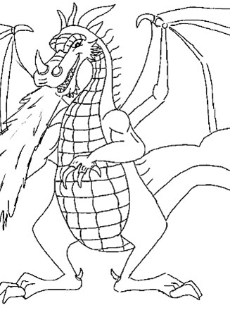 dragon coloring pages for kids blowing fire