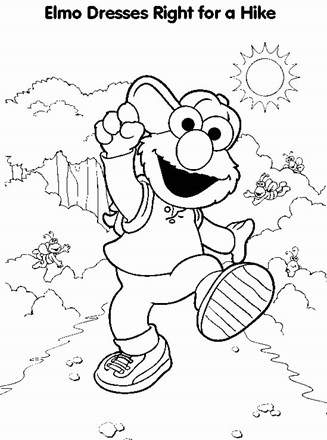 Elmo Coloring Page Elmo Hiking All Kids Network