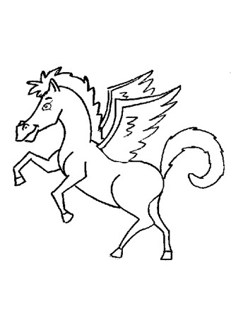pegasus cartoon coloring page