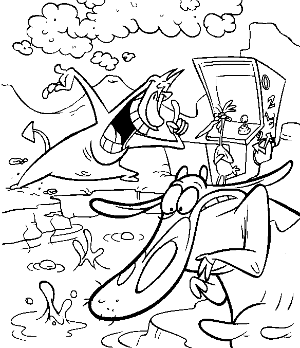 Cow And Chicken Coloring Page