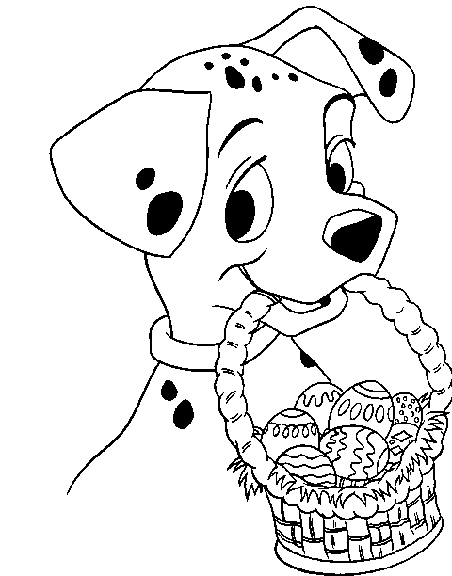 Easter Coloring Page - easter 101 dalmations | All Kids Network